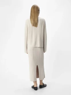 OBJREYNARD HW CABLE KNIT SKIRT DIV silver gray