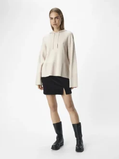 OBJREYNARD L/S LO KNIT HOODIE DIV silver gray