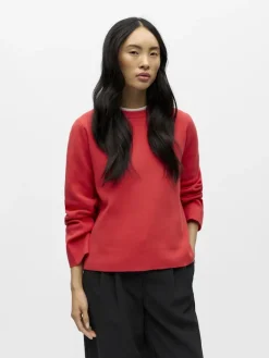 OBJREYNARD O-NECK PULLOVER NOOS poinsettia