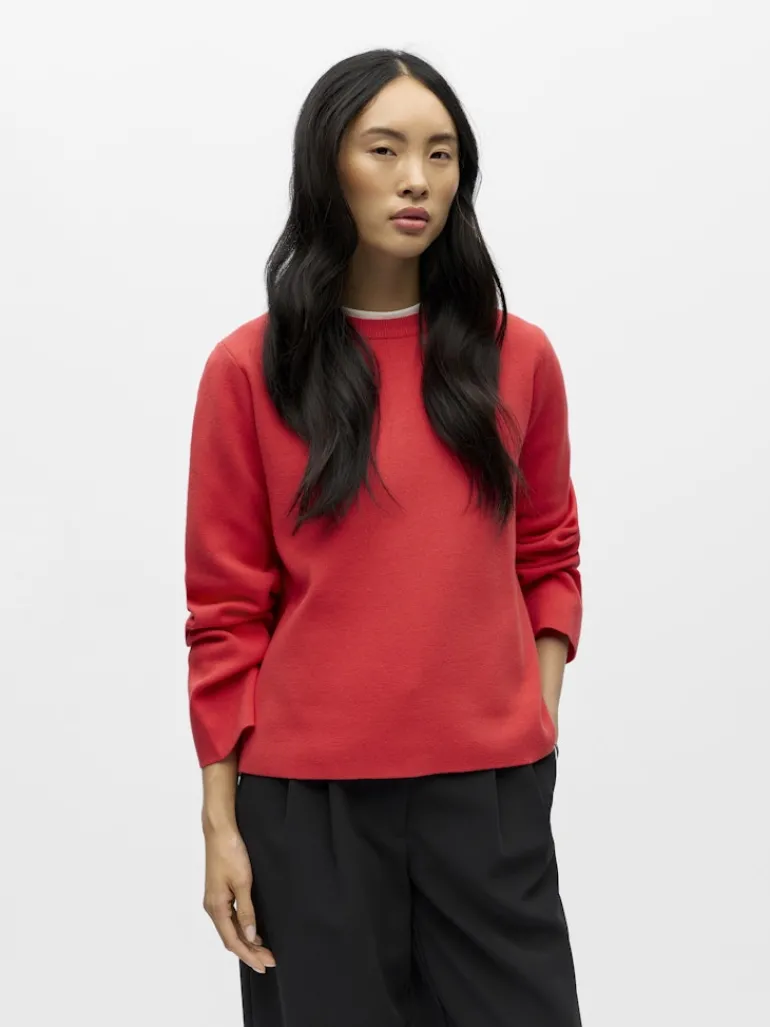 OBJREYNARD O-NECK PULLOVER NOOS poinsettia