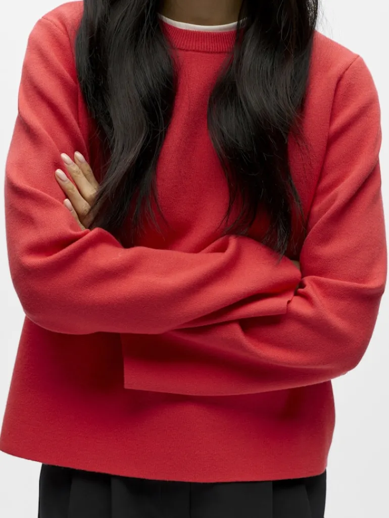 OBJREYNARD O-NECK PULLOVER NOOS poinsettia