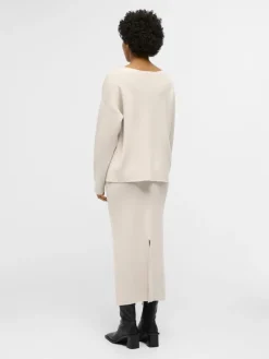 OBJREYNARD V-NECK PULLOVER NOOS silver gray