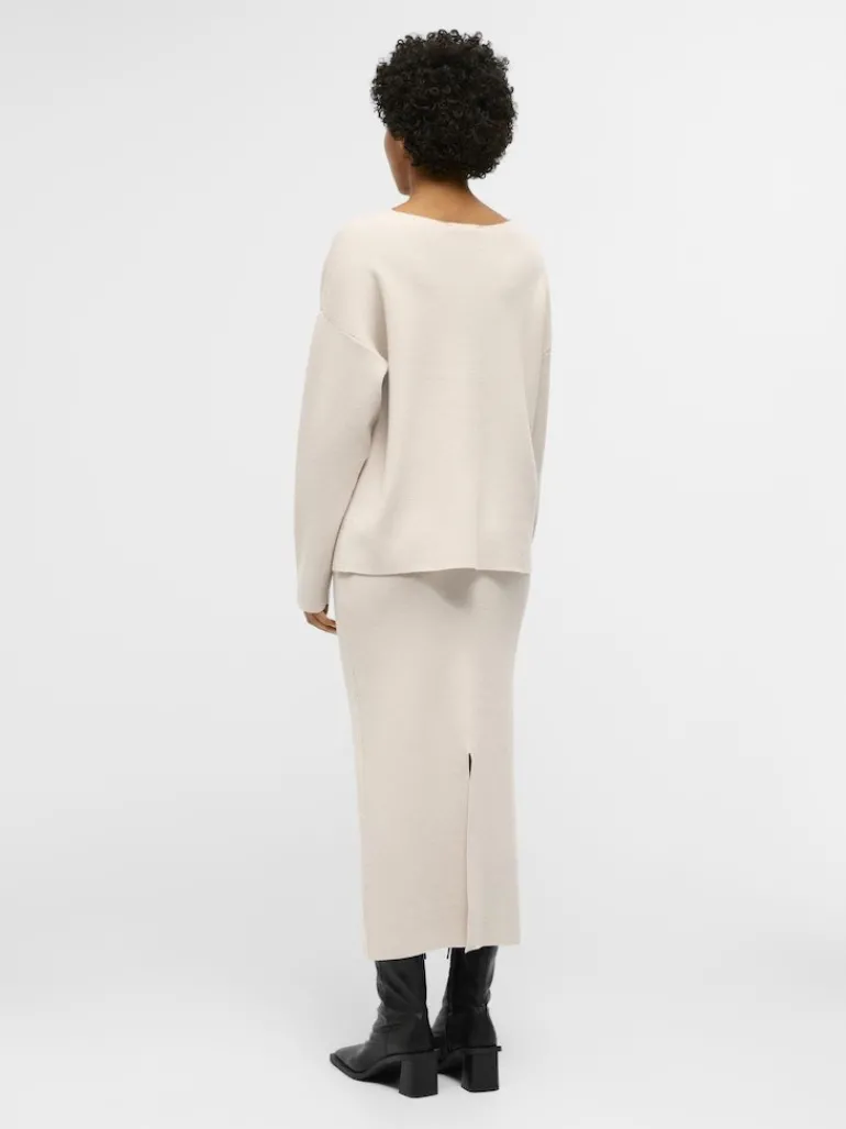OBJREYNARD V-NECK PULLOVER NOOS silver gray