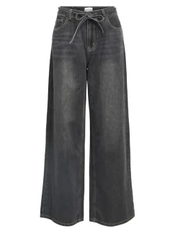OBJROSIE MW WIDE JEANS NOOS medium grey denim