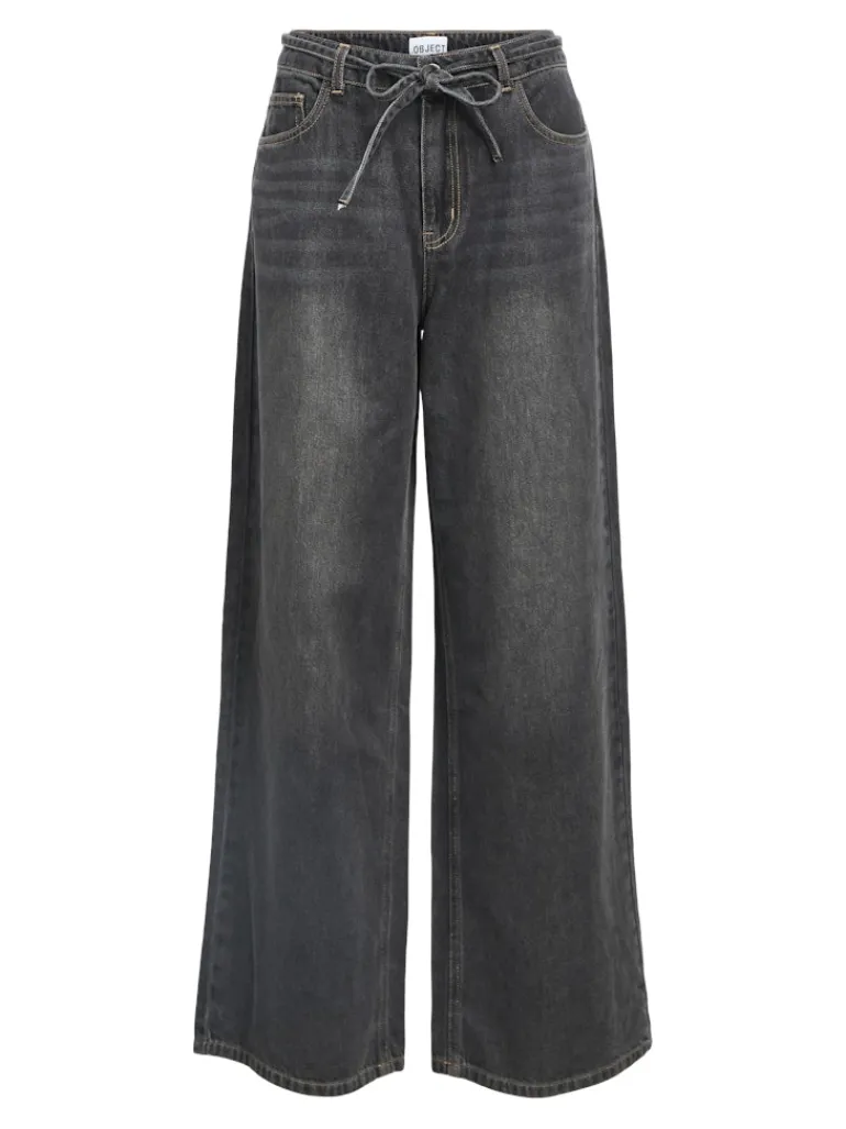 OBJROSIE MW WIDE JEANS NOOS medium grey denim