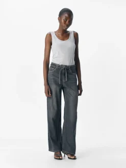 OBJROSIE MW WIDE JEANS NOOS medium grey denim