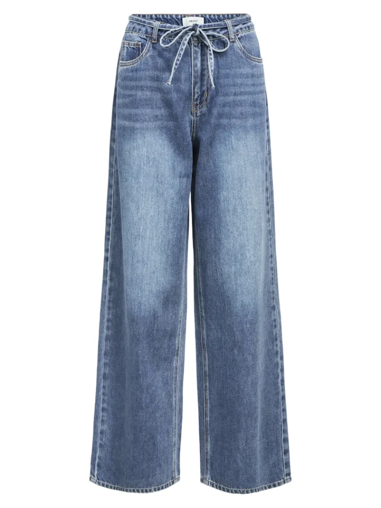 OBJROSIE MW WIDE JEANS NOOS medium blue denim