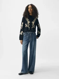 OBJROSIE MW WIDE JEANS NOOS medium blue denim