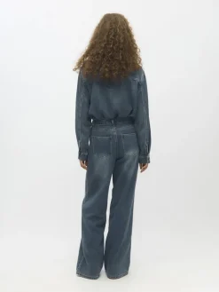 OBJROSIE MW WIDE JEANS NOOS medium blue denim