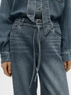 OBJROSIE MW WIDE JEANS NOOS medium blue denim