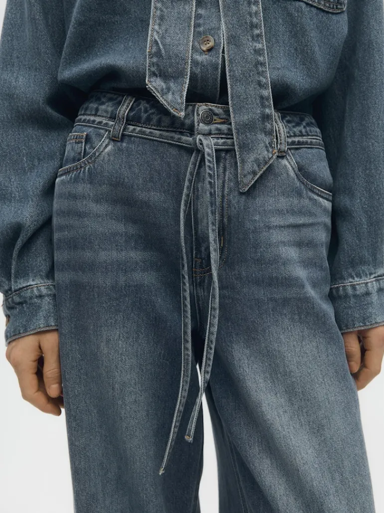 OBJROSIE MW WIDE JEANS NOOS medium blue denim