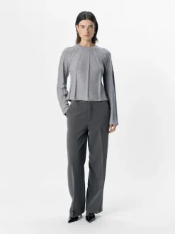 OBJSADIE L/S RE PULLOVER E AW FAIR 24 light grey melange