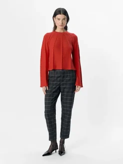 OBJSADIE L/S RE PULLOVER E AW FAIR 24 flame scarlet