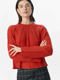 OBJSADIE L/S RE PULLOVER E AW FAIR 24 flame scarlet