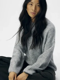 OBJSAGGIA LS LO PULLOVER NOOS medium grey melange