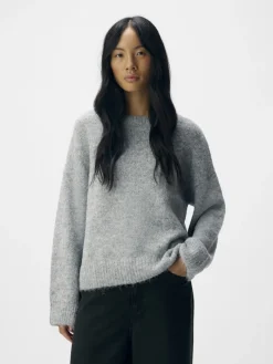 OBJSAGGIA LS LO PULLOVER NOOS medium grey melange