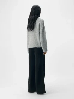 OBJSAGGIA LS LO PULLOVER NOOS medium grey melange