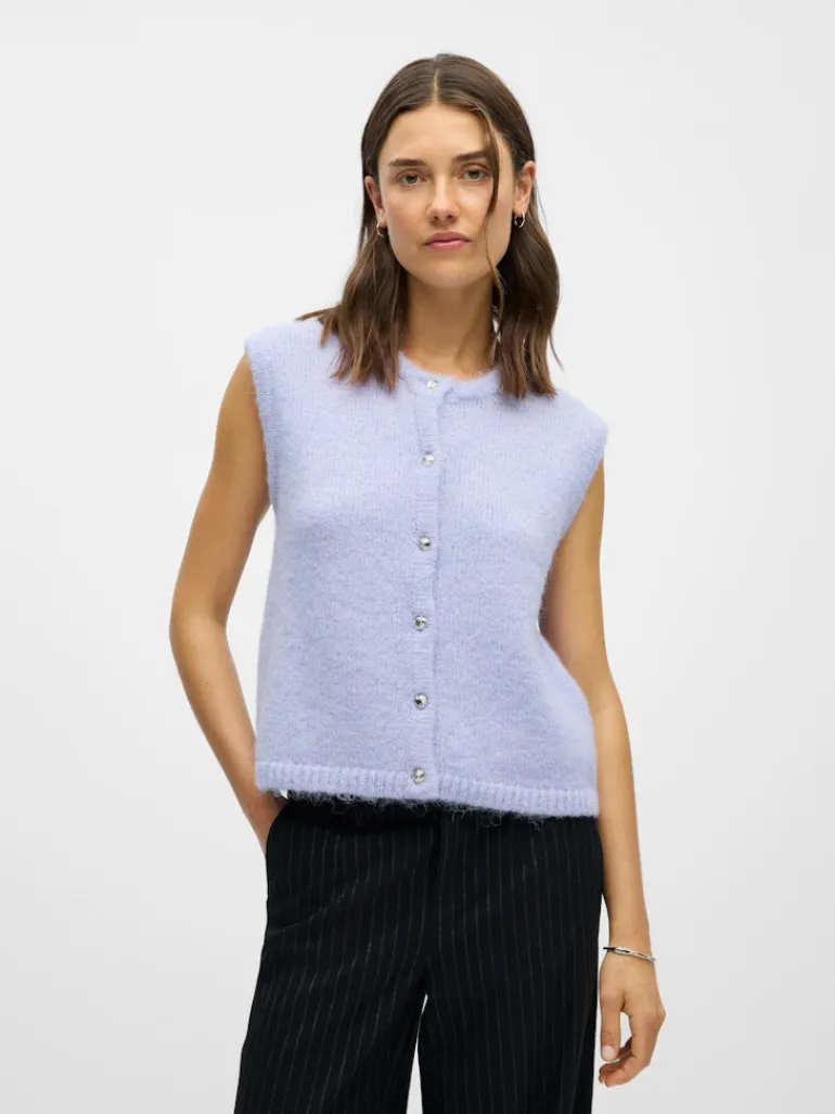 OBJSAGGIA RE KNIT VEST CARDIGAN NOOS baby lavender