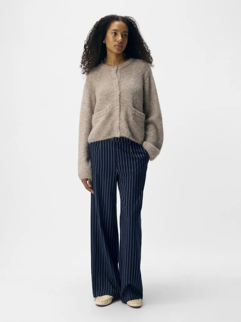 OBJSAGGIA RE L/S KNIT CARDIGAN NOOS humus