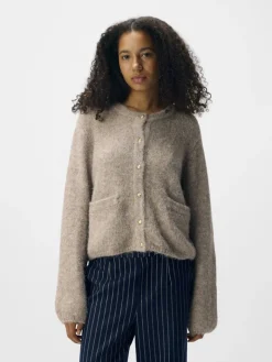 OBJSAGGIA RE L/S KNIT CARDIGAN NOOS humus