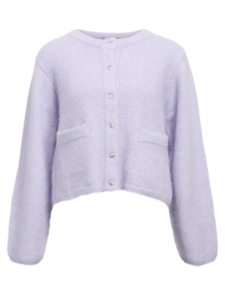 OBJSAGGIA RE L/S KNIT CARDIGAN NOOS baby lavender