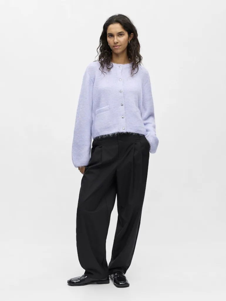 OBJSAGGIA RE L/S KNIT CARDIGAN NOOS baby lavender
