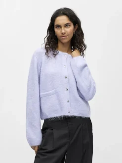 OBJSAGGIA RE L/S KNIT CARDIGAN NOOS baby lavender