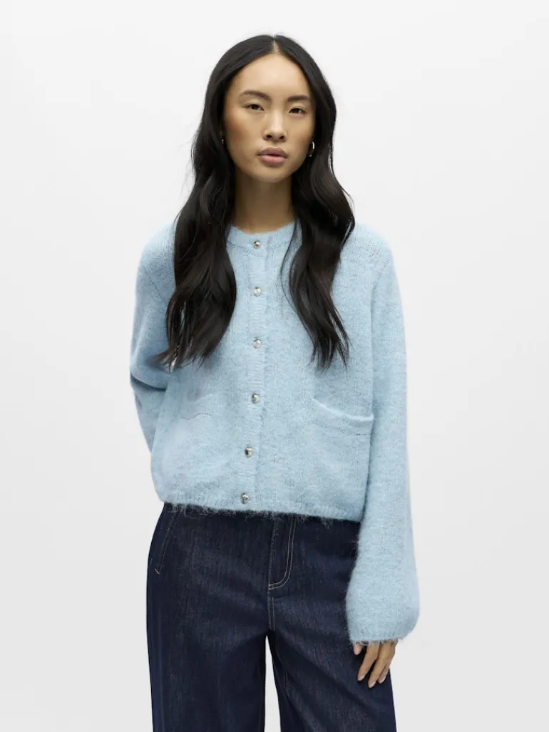 OBJSAGGIA RE L/S KNIT CARDIGAN NOOS winter sky