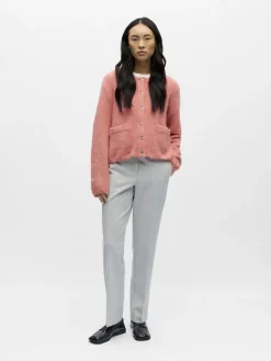 OBJSAGGIA RE L/S KNIT CARDIGAN NOOS lantana