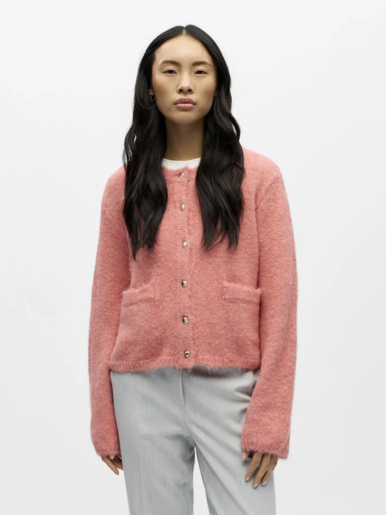 OBJSAGGIA RE L/S KNIT CARDIGAN NOOS lantana