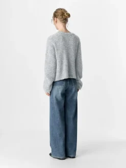 OBJSAGGIA RE L/S KNIT CARDIGAN NOOS medium grey melange