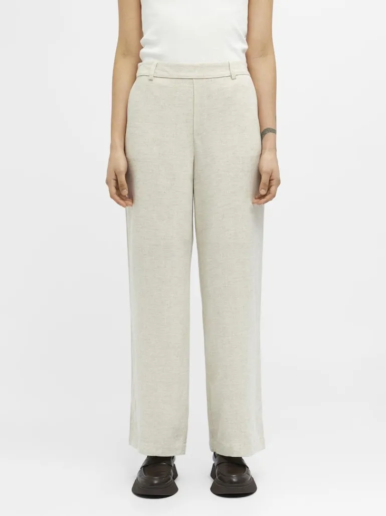 OBJSANNE ALINE WIDE PANT NOOS sandshell
