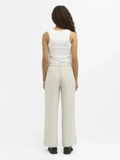 OBJSANNE ALINE WIDE PANT NOOS sandshell