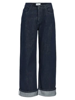 OBJSAVA CRYSTAL MW WIDE ANKLE JEANS 136 dark blue denim
