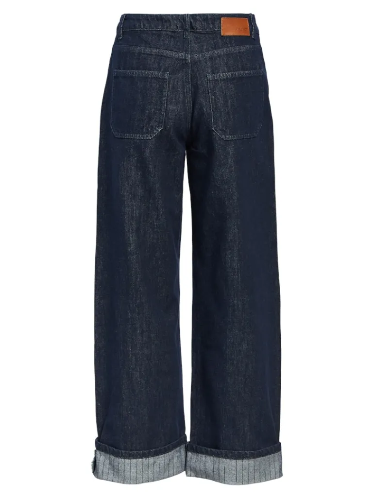 OBJSAVA CRYSTAL MW WIDE ANKLE JEANS 136 dark blue denim