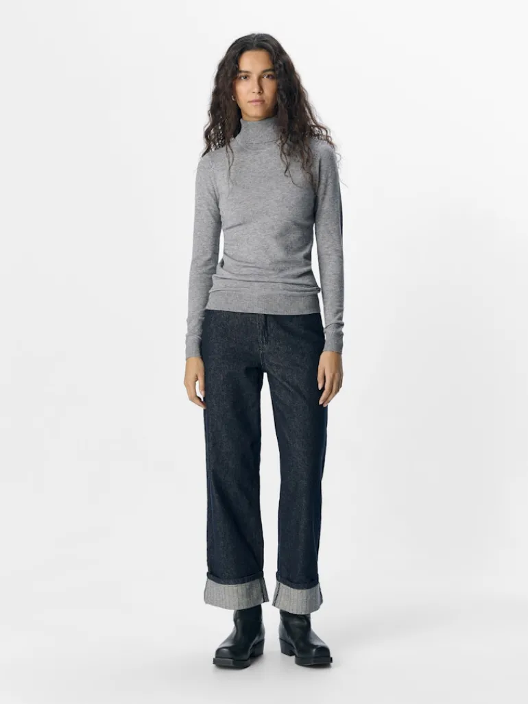 OBJSAVA CRYSTAL MW WIDE ANKLE JEANS 136 dark blue denim