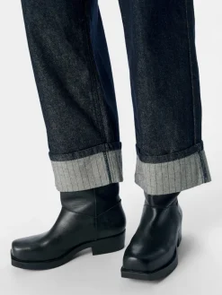 OBJSAVA CRYSTAL MW WIDE ANKLE JEANS 136 dark blue denim