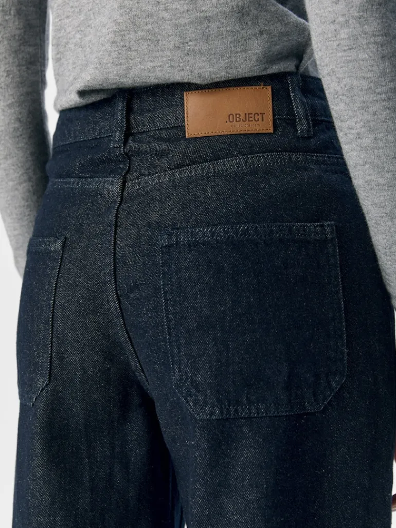 OBJSAVA CRYSTAL MW WIDE ANKLE JEANS 136 dark blue denim