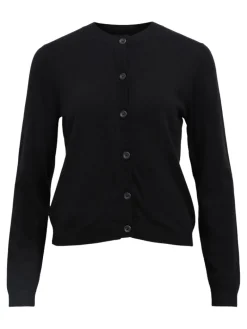 OBJTHESS L/S SHORT CARDIGAN NOOS black