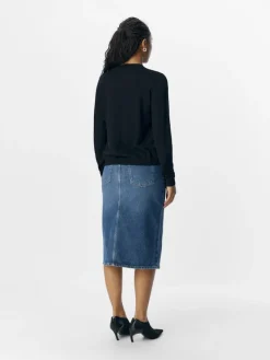 OBJTHESS L/S SHORT CARDIGAN NOOS black