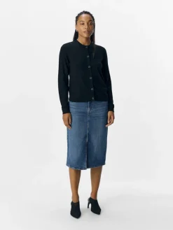 OBJTHESS L/S SHORT CARDIGAN NOOS black