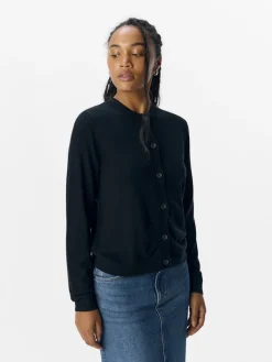 OBJTHESS L/S SHORT CARDIGAN NOOS black