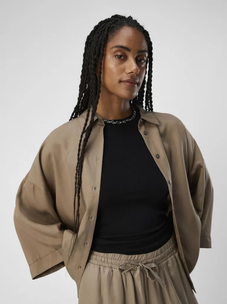 OBJTILDA BOXY SHIRT NOOS fossil