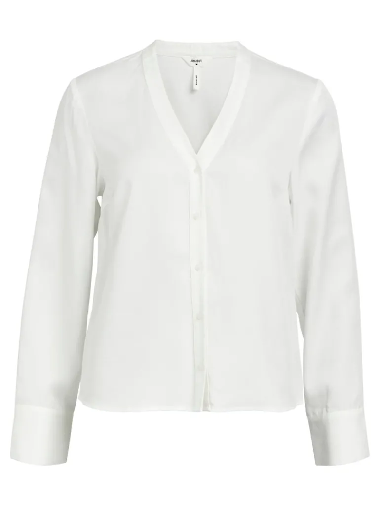OBJTILDA L/S V-NECK SHIRT NOOS cloud dancer