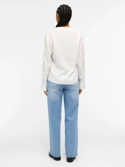 OBJTILDA L/S V-NECK SHIRT NOOS cloud dancer