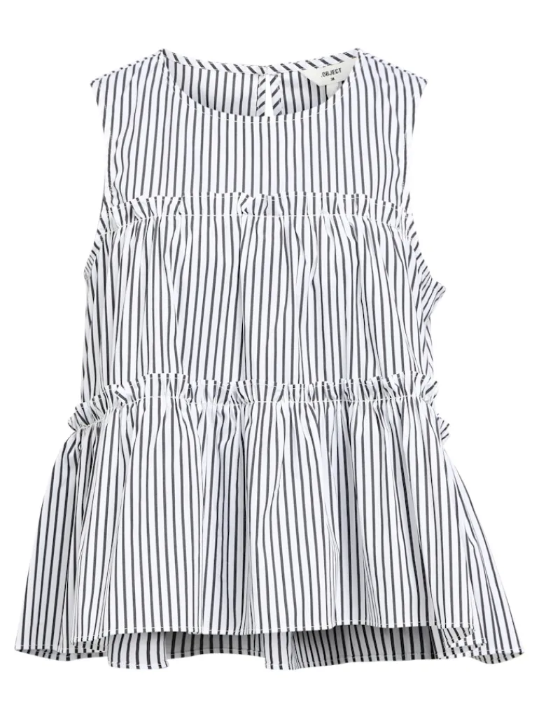 OBJTUTTA S/L LO O-NECK TOP DIV white