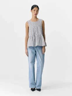 OBJTUTTA S/L LO O-NECK TOP DIV white