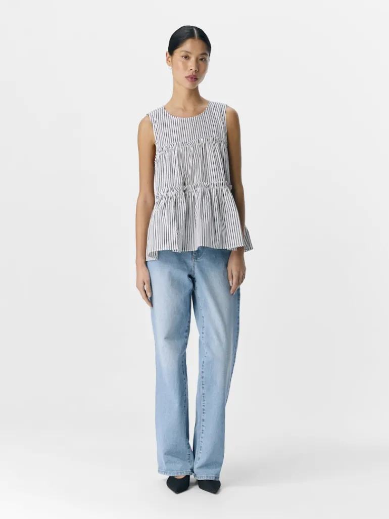 OBJTUTTA S/L LO O-NECK TOP DIV white