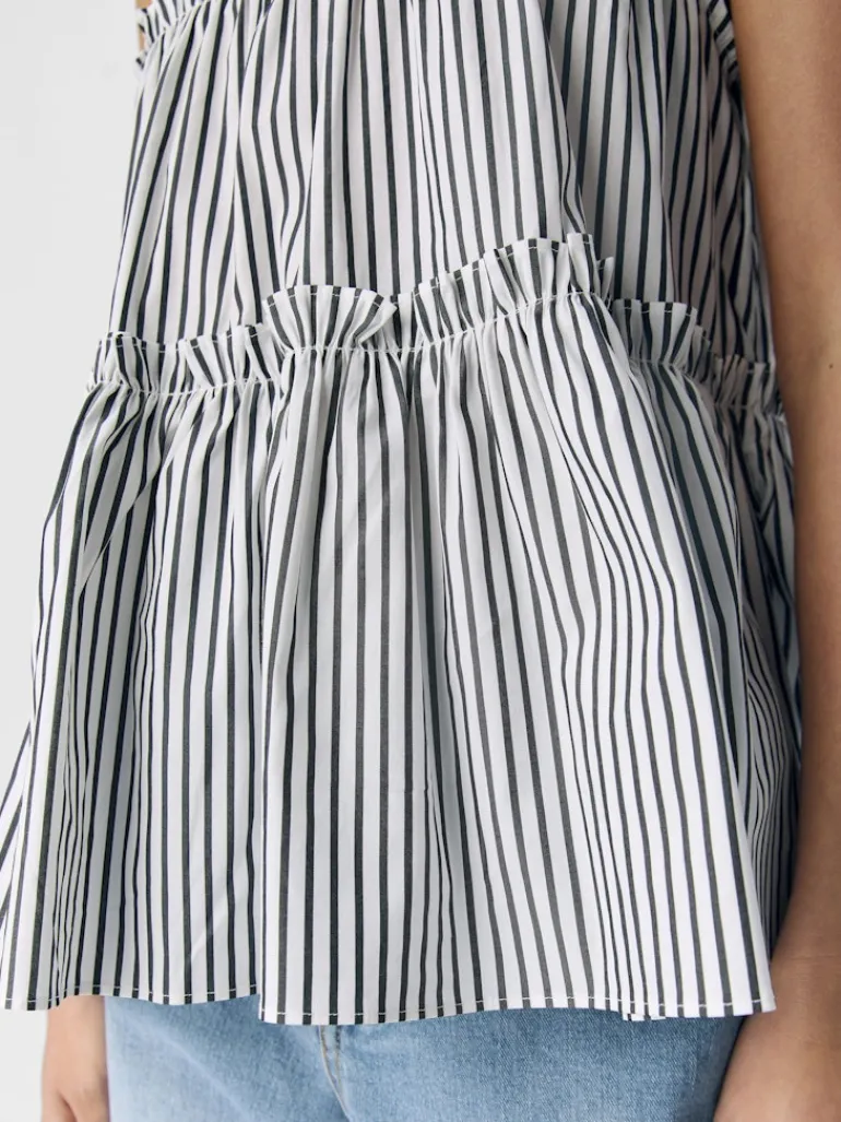 OBJTUTTA S/L LO O-NECK TOP DIV white