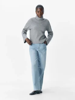 OBJVIOLA LS LO ROLLNECK KNIT NOOS medium grey melange